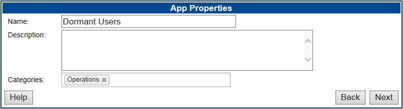 App Properties screen.